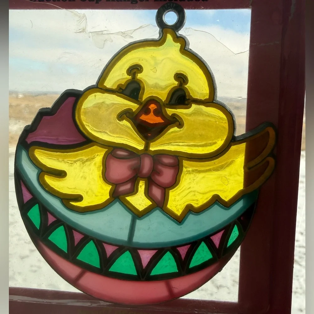 Vintage‎ New Design Easter Sun Catcher lot of 4 Bunny Basket Egg Chick